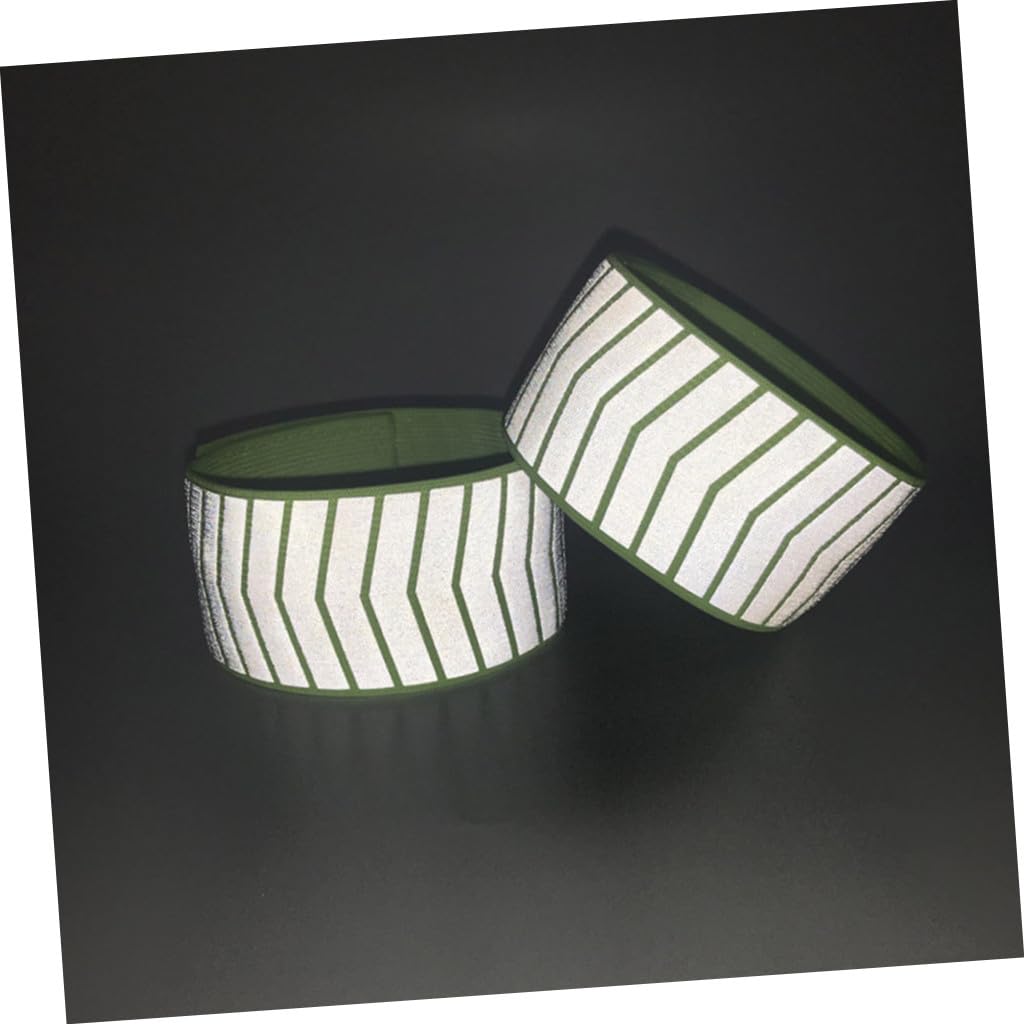 ibasenice Brazalete Reflectante Pulsera Fluorescente Visibilidad Noche Brazaletes Reflexivo Banda De Seguridad Cinturón De Correr Deporte Bandas Green