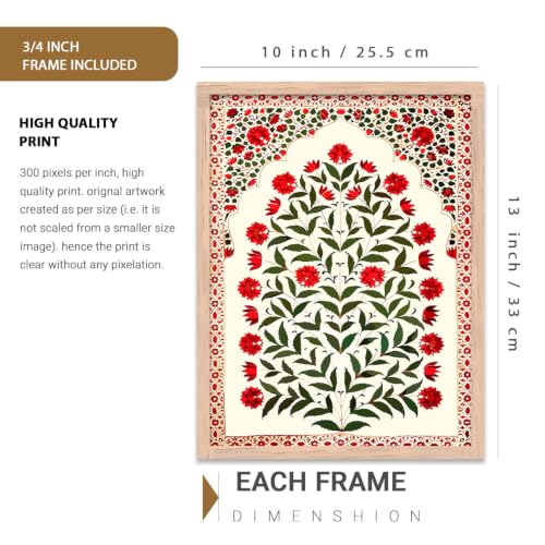 Image of kotart Decorative Madhubani Art Wall Painting Traditional Home Decoration With Frame For Living Room Bed Room Hotel Wall Decor Digital Reprint Engineered Wood Set of 6