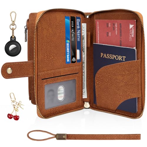 Organiseur de documents de voyage et portefeuille pour passeport cuir synthétique noir