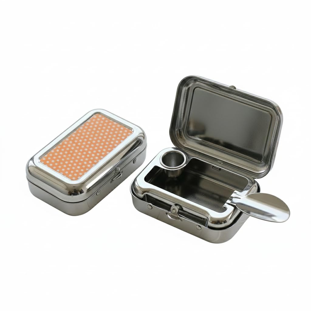 Mini Stainless Steel Ashtray with Lid -8