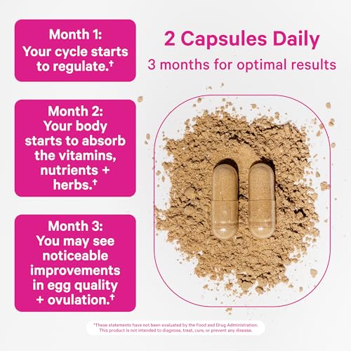 Pink Stork Fertility Supplements for Women | 2-in-1 Conception Support with Inositol, Vitex & Vitamins | Cycle Regularity, Hormone Balance & Reproductive Wellness | 60 Capsules - Thumbnail 3