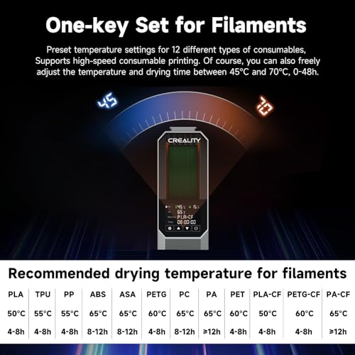 Image of 2026 New Official CREALITY Space Pi Filament Dryer, 360 110W PTC Hot-Air Heating 3D Printer Filament Dryer Box with Fan, Upgraded Filament Dehydrator Storage for PLA ABS PETG PA Filament 1.75 2.85mm