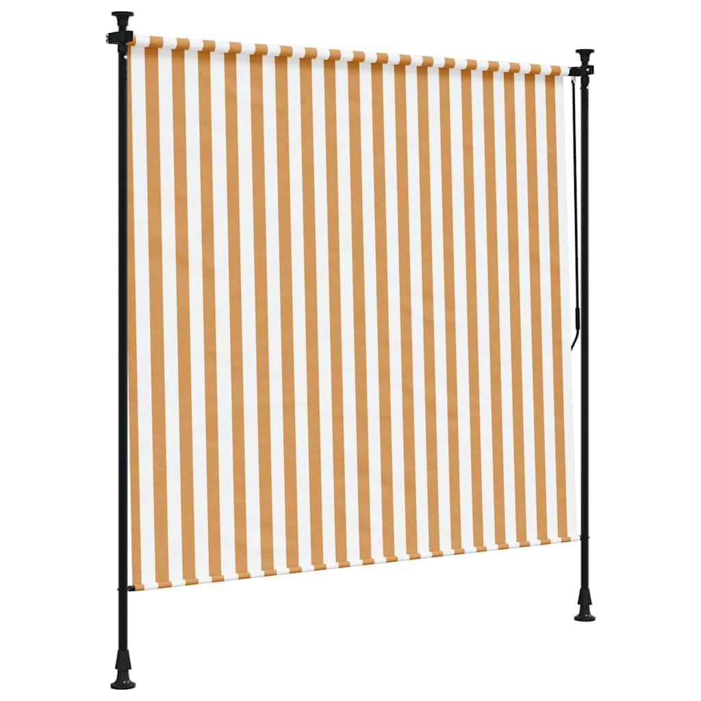 Roleta zewnętrzna, pomarańczowo-biała, 200 x 270 cm, materiał stal, odporna na promieniowanie UV, ochrona przed wiatrem, odporna na warunki atmosferyczne