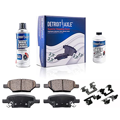 Image of Detroit Axle - Rear Brake Kit for Chevy Malibu Cobalt HHR Pontiac G5 G6 Pursuit Saturn Aura Ion Disc Brake Calipers w /Brackets Ceramic Brakes Pads Replacement