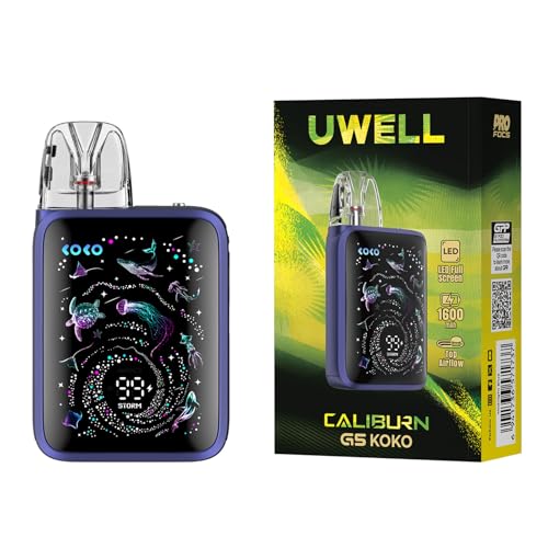Uwell Caliburn G5 KOKO Kit 35 W con batería de 1600 mAh, cartucho GPP de 3 ml y 0,6 ohmios, vaporizador electrónico para cigarrillos electrónicos, vapeo MTL/RDL No Nicotine (Midnight Blue)
