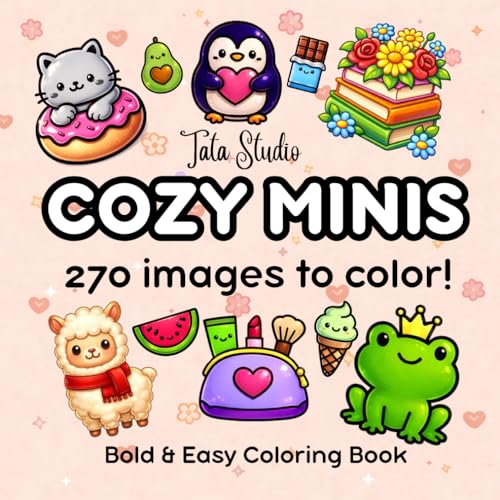 Cozy Minis: A Mini Adult Coloring Book with 270 Cute Designs for Easy Coloring, Relaxation, Stress Relief, Creative Projects, Handmade Gifts, Stickers, and Fabric Transfer Crafts (Cozy Days Coloring) image 2