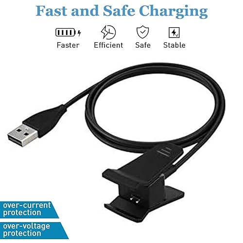 Miniatura 2 de Threeeggs Cargador compatible con clip de cable de carga Fitbit Alta de 39.4 in / 3.3 pies (paquete de 2)