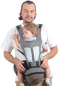 Canguru para bebês, canguru ergonômico com bolsos externos para recém-nascidos, bebês e crianças pequenas