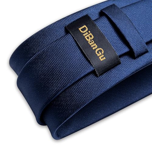 Image of DiBanGu Extra Long Tie for Men 63 inch XL Silk Necktie Set | Pocket Square and Cufflinks, Big and Tall, Jacquard Woven, Gift Box, Paisley /Plaid /Solid /Striped, for Weddinng Party Business