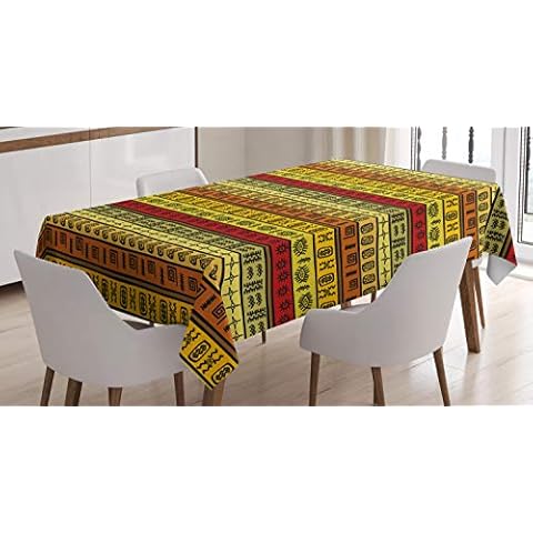 ABAKUHAUS Africano Mantele, Resistente al Agua, 140 x 200 cm, Multicolor Cover
