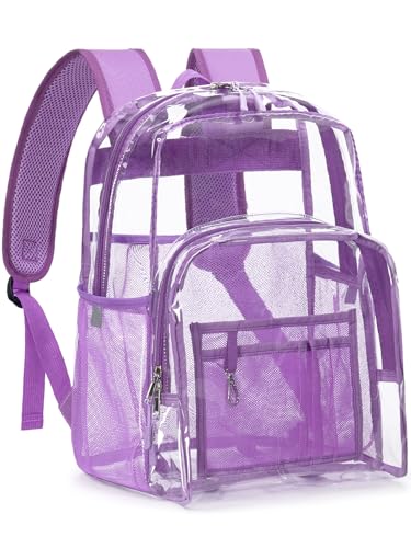 Image of Clear Backpack for School, Heavy Duty Transparent Bookbag
