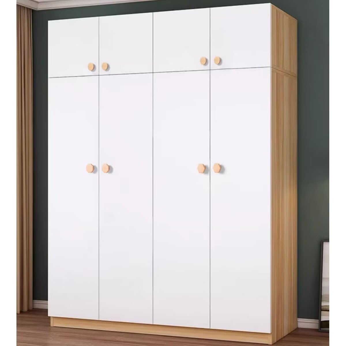 60 mm Schubladenknäufe, unlackiert, sechseckig, Schranktürknäufe, Holzgriffe für Schrank, Ersatzknöpfe für Kleiderschrank, Möbel, Küche, große Größe, 10 Stück