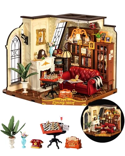 ROBOTIME DIY Miniature House Kit, Mini Dollhouse Kit, Tiny House