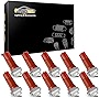 Partsam 10x Red T5 1 SMD 5050 Dashboard Wedge Car LED Light Bulb Lamp 37 73 74 79 Replacement for Civic del Sol 1993-1997
