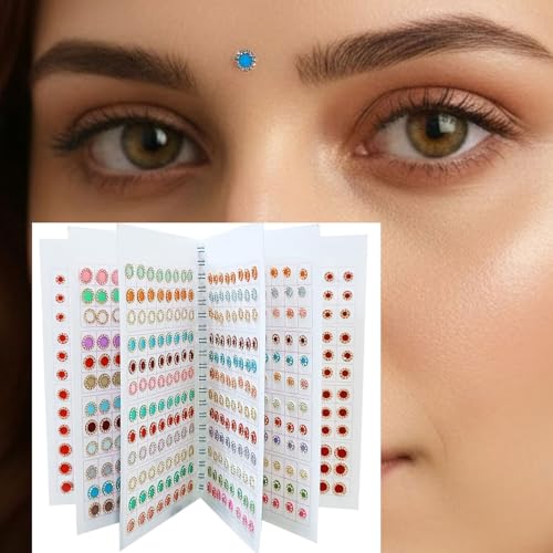 Image of VAMA Fashions Multicolour Stone Self Adhesive Kumkum Bindis Sticker Bindiya Bride Groom Forehead Bindi Spiral Book Booklet for Women & Girls (Pastel Color Bindi Book)