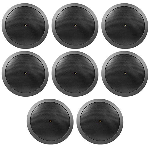 Audiosavings Bundle: (4) Pairs of Control 16C/T-BK 6.5\" 30 Watt 70V Commercial Ceiling Speakers for Restaurant/Bar in Black. (8 Items)