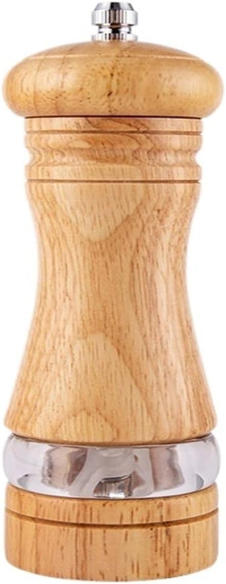 1PC Manual pepper grinder; and rubber wood ceramic core freshly ground pepper powder seasoning grinder bottle(Light Grey)