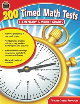 Paperback 200 Timed Math Tests: Elementary to Middle Grades Book