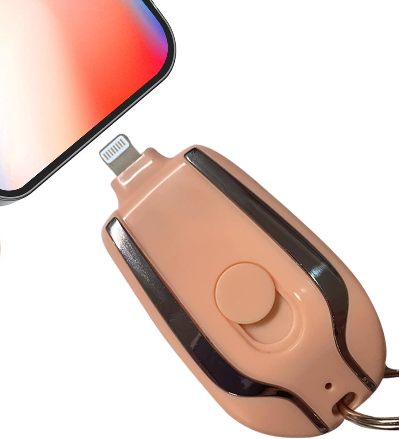 Power Bank Upgraded Version,Portable Mini Power Bank,Portable Emergency, Keychain Phone Charger,Battery Pack,Power Bank for iPhone,Android（Pro） (Pink, iPhone Compatible)