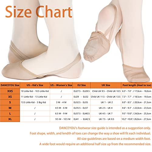 Danceyou JY-DY1110-T-S Stretch Canvas Lyrical Shoes For Girls Womens Half Soles Pirouette Contemporary Turners Dance Shoes thumb #5