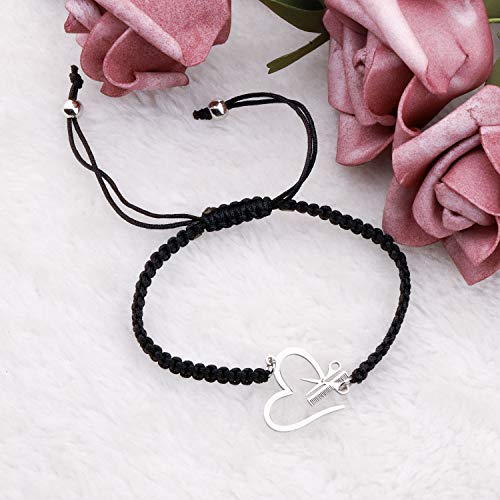 SEIRAA Hair Stylist Gift Hair Stylist Adjustable Handmade BraceletScissor and Comb Bracelet Barbers Graduation Gift2