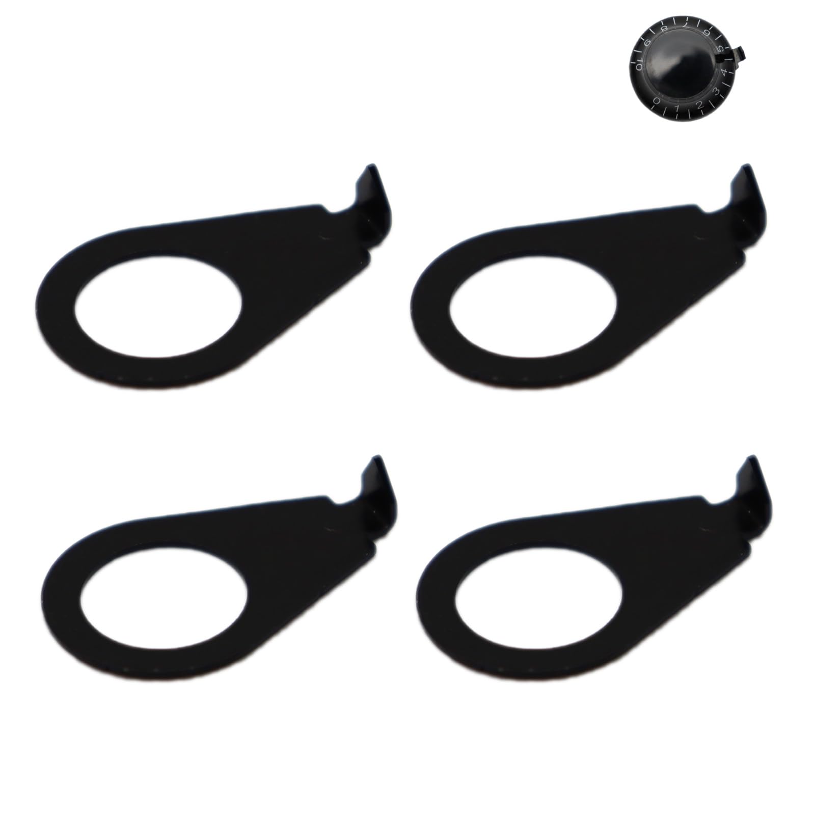Samherome Black Stylish 4Pcs 3/8" Lp Guitar Knobs Pointers - Tone Position Indicators For For Les Paul Series - Universal Fit For Gibson Electric Guitars - Enhanced Classy Look (, 3/8" For Usa Cts Pots)