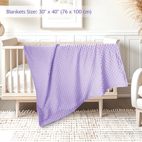 Image of SWESEN Baby Blanket for Girls, Soft Crib Blanket 30 x 40 Inch, Newborn Blankets for Nursery, Stroller, Toddler Bed, Carseat, Double Layer, Purple