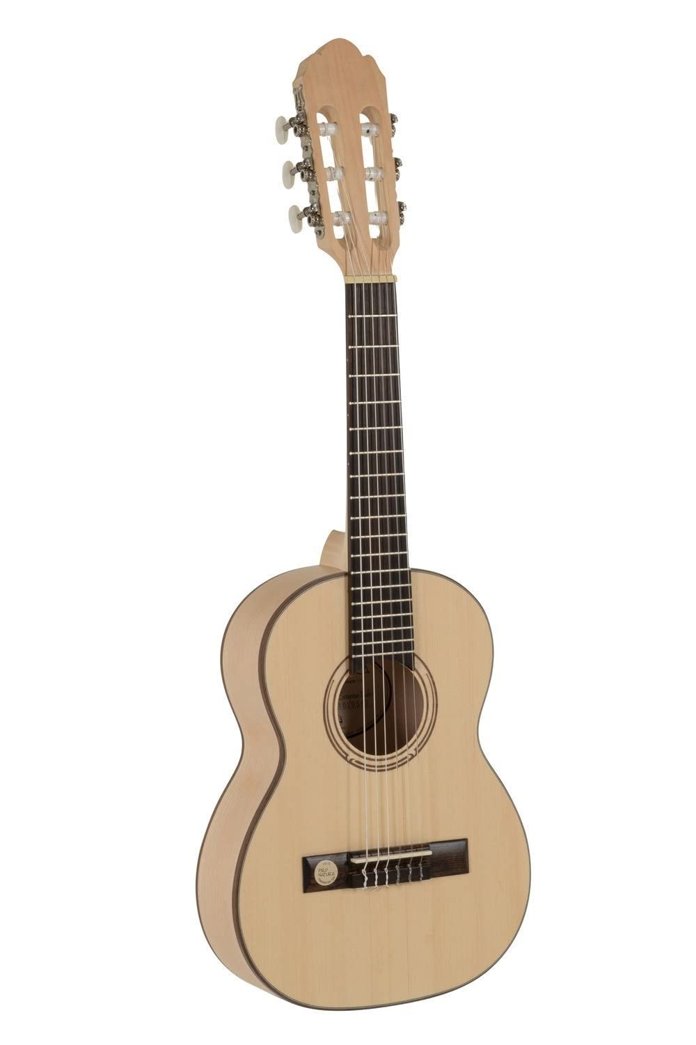 GEWA guitarra de concierto, guitarra clásica Pro Natura Silver - tamaño 1/4 (aprox. 4-7 años) - tapa de abeto macizo - fondo/aros de arce - color natural - satinado