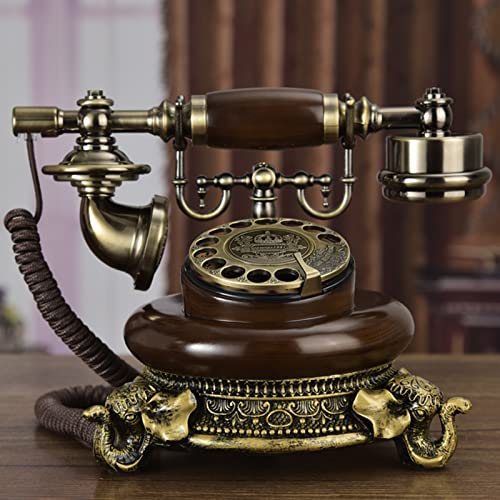 Téléphone fixe filaire rétro HJMMWT doté d'un cadran avec fonction recomposition