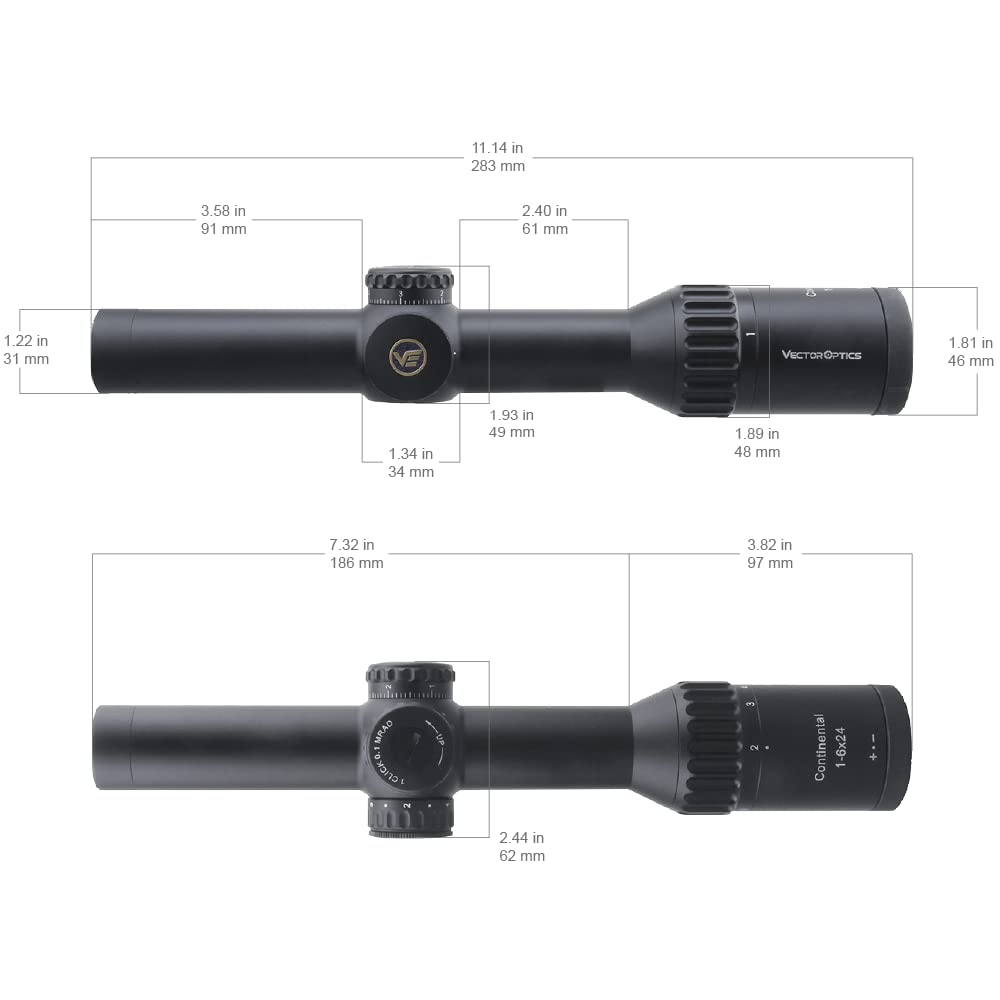 Vector Optics® Continental HD 1-6x24 Tactical Rifle Scope LPVO SFP