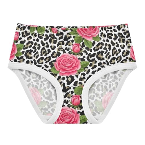Cotton Toddlers Underwear Floral Pink Floral Black White Leopard Panties Little Girl Colorful Briefs Girls Undies 2t