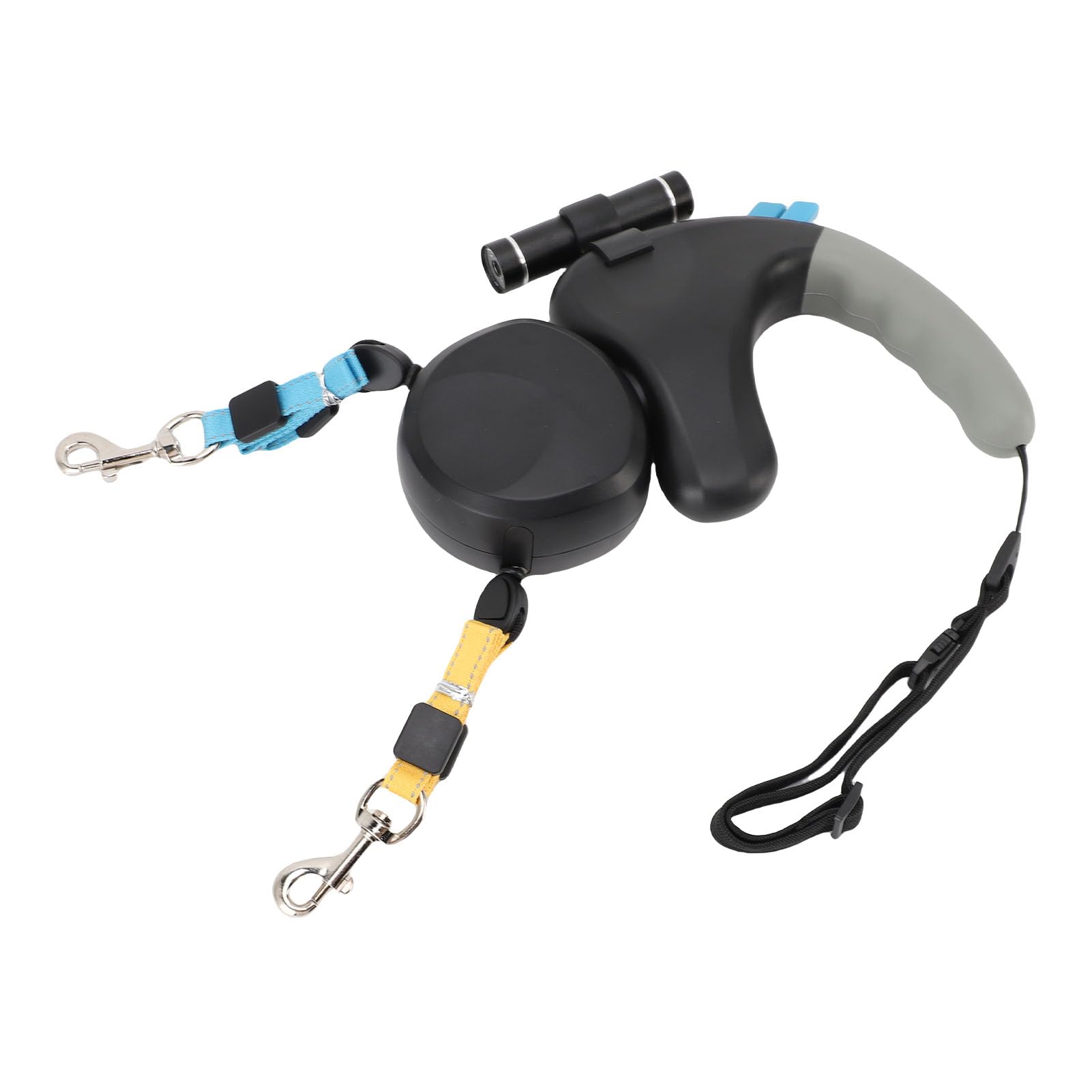 Akozon Laisse Rétractable pour 2 Chiens avec 360° et Lumière LED, Laisse Double Contrôle sans Enchevêtrement pour Chiens de Taille Moyenne/Grande, Poignée Absorbant Les Chocs pour des Promenades