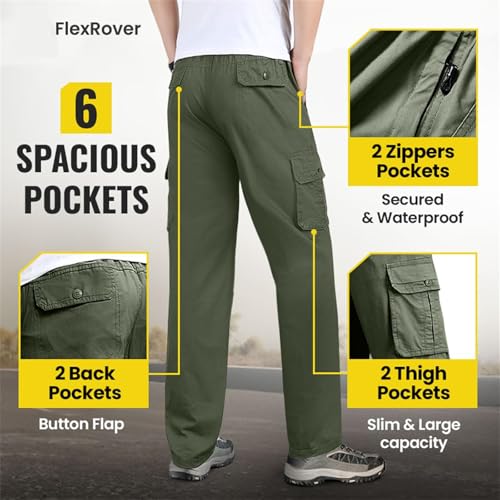 Adorlina Pants for Men, Ultra Comfort Fit Multi Pocket Durable Pants, Cargo Pants for Men, Relaxed Fit Tactical Cargo.3