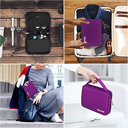 Betoores Bolsa de Organizador de Correa de Reloj, Caja de Almacenamiento de Correa de Reloj Caber 40 Bandas de Reloj, Estuche Bolsa para Correa de Smartwatch para Cable, Alfiler - imagen 5