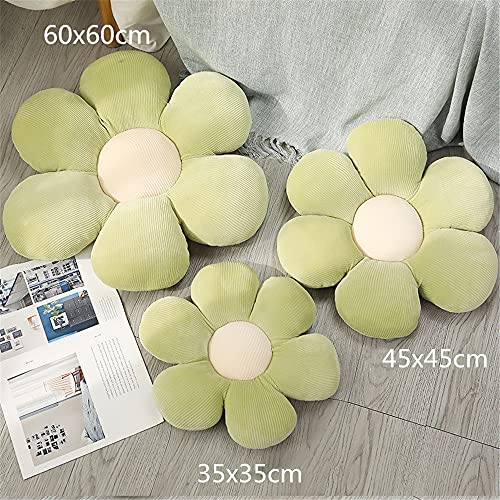 Morbuy Bloemvormig Kussen Vloer Stoel Pad, Zacht Comfortabel Kleurrijk Pluche Kussen Tatami Zitkussen, Thuis Slaapkamer Sofa Leeshoek Decor (Groen, 35x35 cm (13,7x13,7 inch)