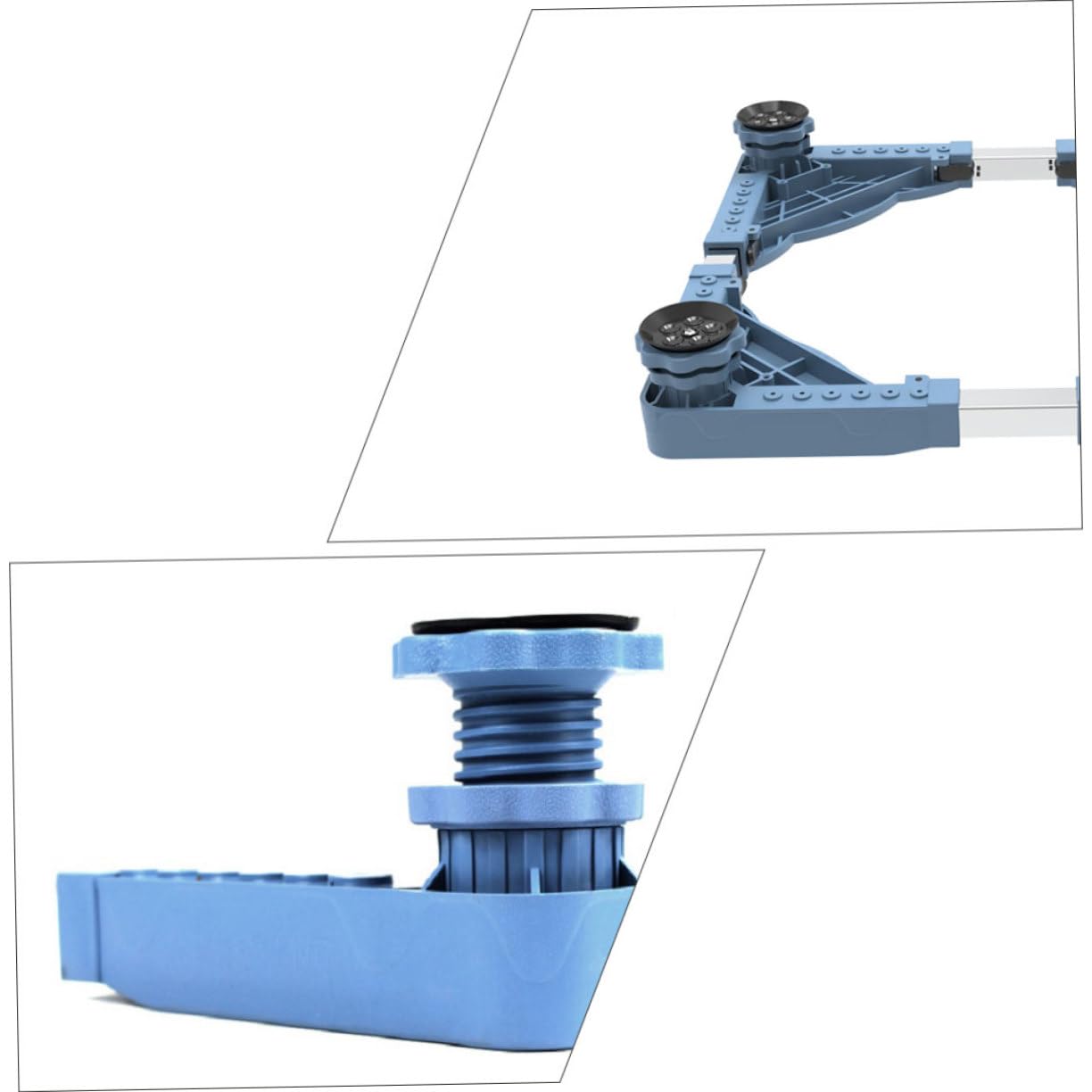 Base de Lavadora Móvil Azul de Plástico 4 Pies y Ruedas