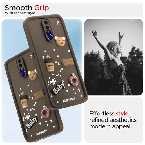 Image of Pikkme Back Cover for Oppo F11 | Cute Fun Cartoon 3D Bear Silicone Full Body Protection Bumper Case (Brown)
