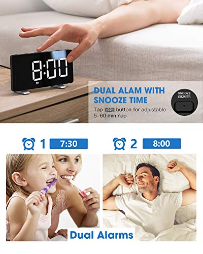 image for Nicewell Digital Alarm Clock 7.3'' LED Screen with Snooze Adjustable 0
