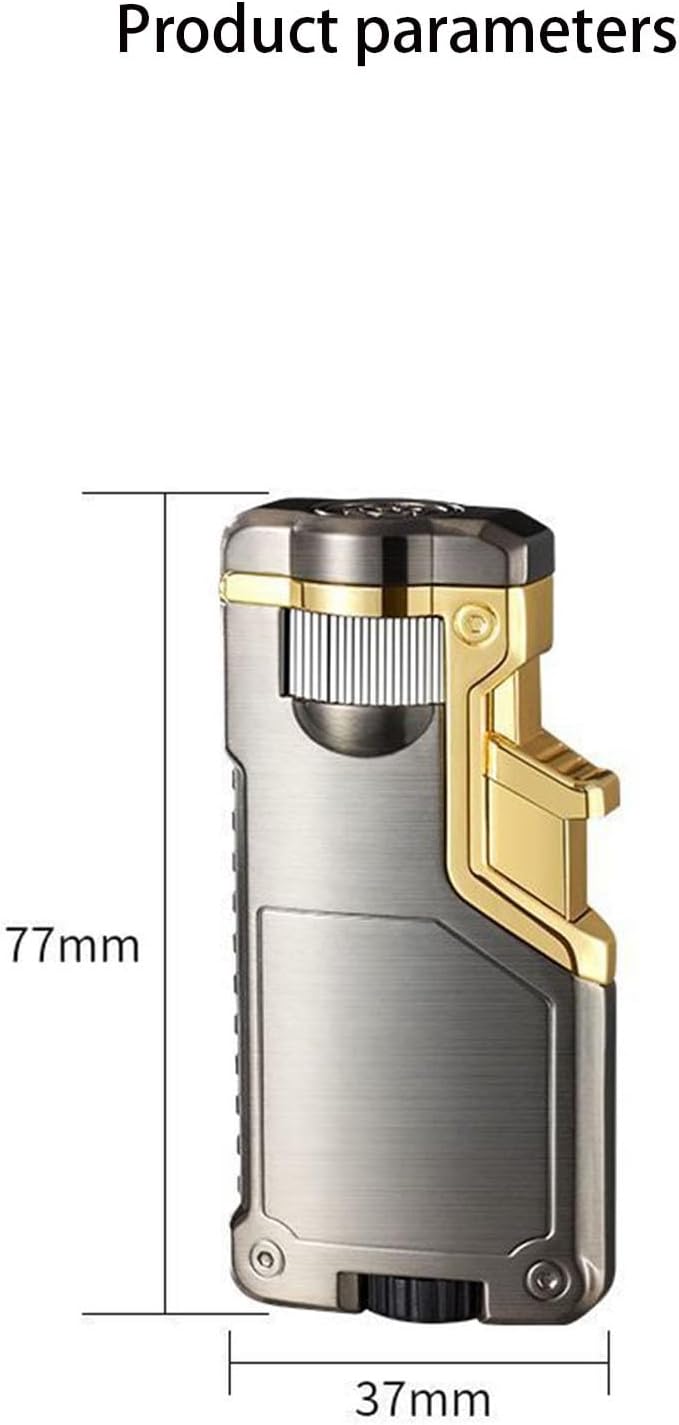 Multicolor Flame Jet Lighter, Refillable Adjustable Windproof Butane Lighter 3 Flame Colors (Butane Not Included)(Pink)