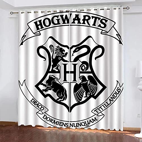 Enfunt-Home Harry_Potter Rideaux Occultants,Rideau Occultant Décor Microfibre pour Chambre d'enfants Salon, 100% Polyester Multicolore Rideau A Oeillets Décoration Chambre à Coucher Cover