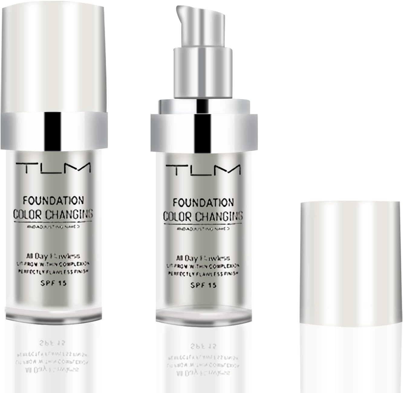 TLM Color Changing Foundation Liquid Base Makeup, Change To Your Skin Tone By Just Blending, 30ML