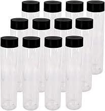 ZMYBCPACK 12 Pack 16 OZ (480 ml) Clear PET Plastic Juice Bottles with Black Lids - Plastic Smoothie Bottles for Juice, Milk, Homemade Beverages