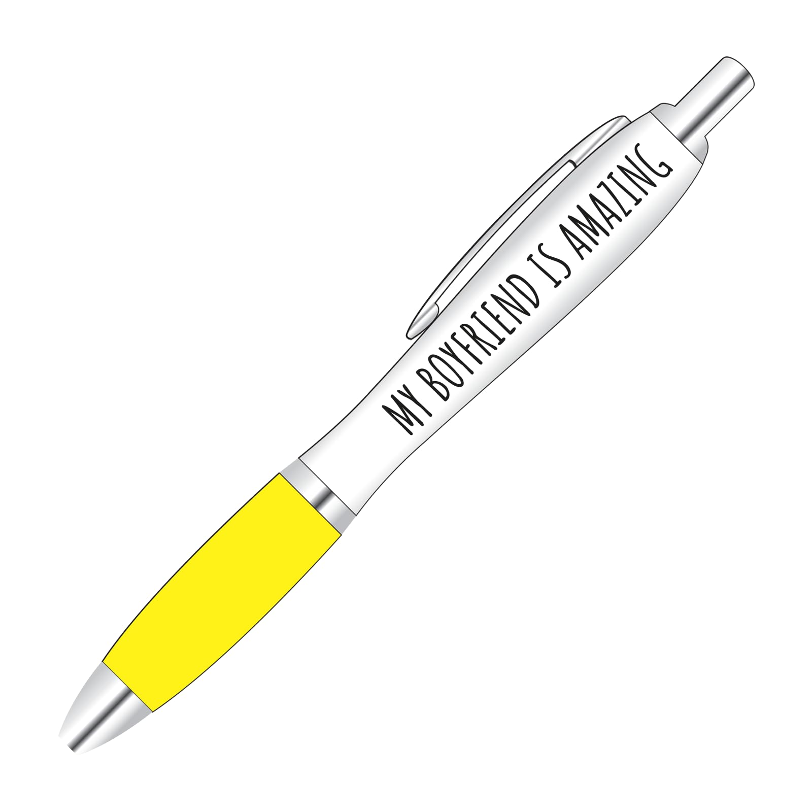 You Personalise Amazing Boyfriend Personalised Pen – Yellow Grip