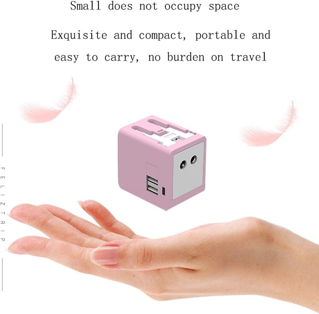 Adaptador de Corriente Internacional con Doble USB Adaptador de Corriente Universal Adaptador de Enchufe de Viaje Internacional Mundial para EE. UU. UE Reino Unido AUS