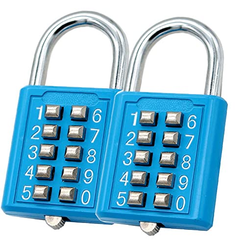 MIONI cadenas combinaison 10 chiffres 5 chiffres bleu 2 pièces