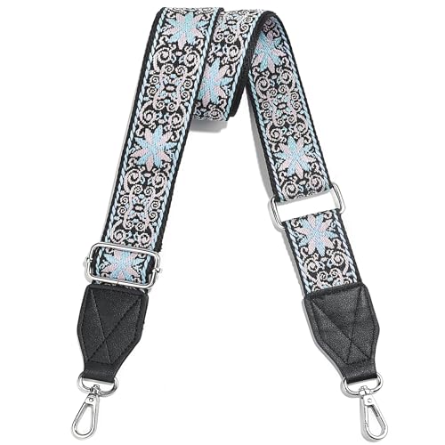 Image of Purse Strap,1.5 inch Leather End Shoulder Strap Adjustable Replacement,Retro Multi-Pattern Crossbody Bag Straps