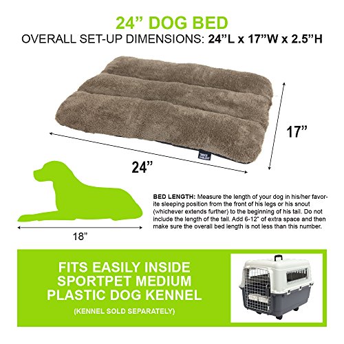 SportPet-Designs-Waterproof-Pet-Bed-with-Non-Skid-Bottom-Fits-Plastic-Dog-Kennel-24-inch-Brown-Model-Number-CM-0355-CS01