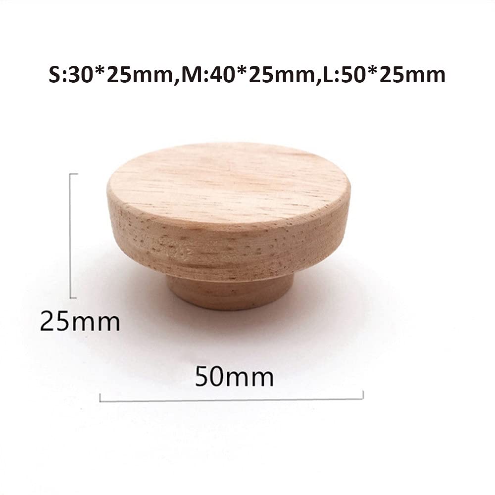 4/8/12pcs Holz Runde Pull Knöpfe Natürliche Holz Schrank Schubladen Kleiderschrank Knöpfe Für Schrank Schubladengriff Möbelbeschläge,8pcs,M