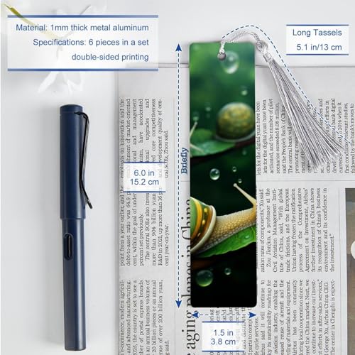 6 marque-pages escargots avec pompon pour ne plus corner les pages - 2