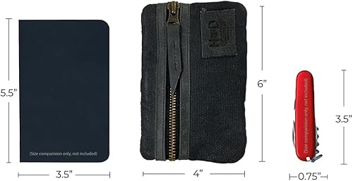 Vista 55 de Hide & Drink, bolsa de bolsillo multiherramienta de lona encerada, bolsa compacta multiusos con cremallera, mini funda de herramientas